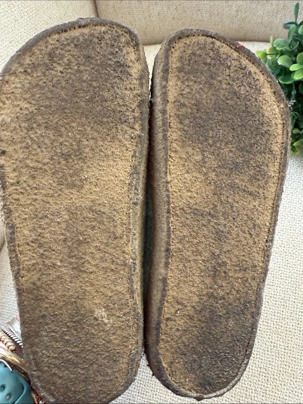 Birkenstock Green Felt Lined Slip-On Clogs kids size 34 (US 3-3.5)